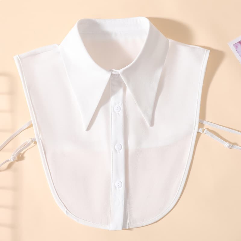TEMU Women's Dense Chiffon Long Pointed Collar Detachable Collar