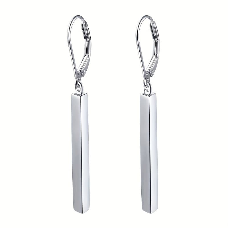 TEMU Silvery Strip Style Earrings Sexy Luxury