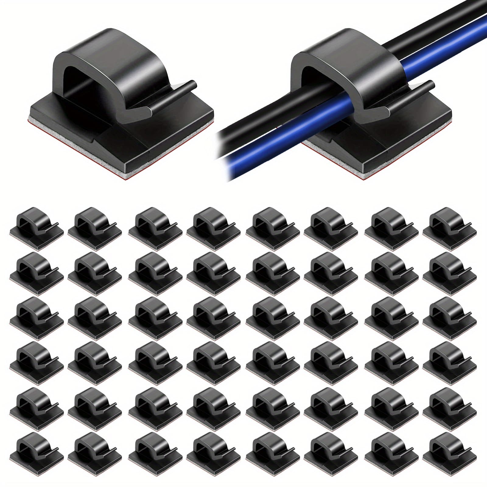 TEMU 50pcs Self-adhesive Cable Clips: Cable Management Solution For !
