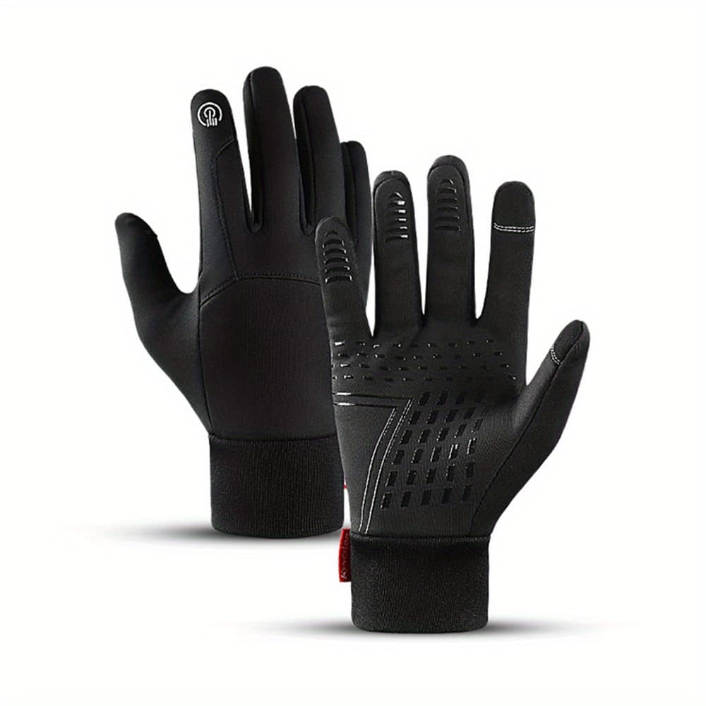 TEMU 1pair Winter Men Women Gloves Touch Cold Sport Gloves Male Outdoor Sports Warm Thermal Fleece Running Gloves