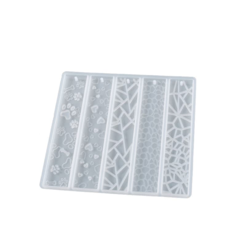 TEMU Epoxy Resin Casting Silicone Mold Leaves Cat's Claw Heart Flower Rectangular Full Page Bookmark Mold