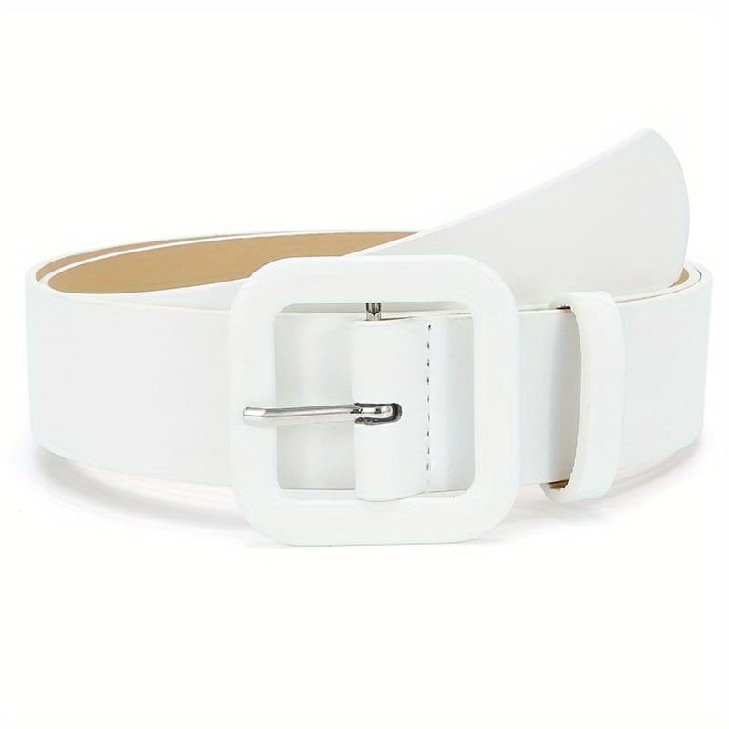 TEMU Square Candy Color Belt Vintage Casual Jeans Pants Dress Belts Pu Stylish Women Waist Belts