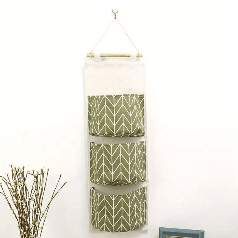 TEMU 1/kitchen Storage Hanging Bag 3-layer Hanging Pocket Fabric Door Back Storage Bag Storage Bag
