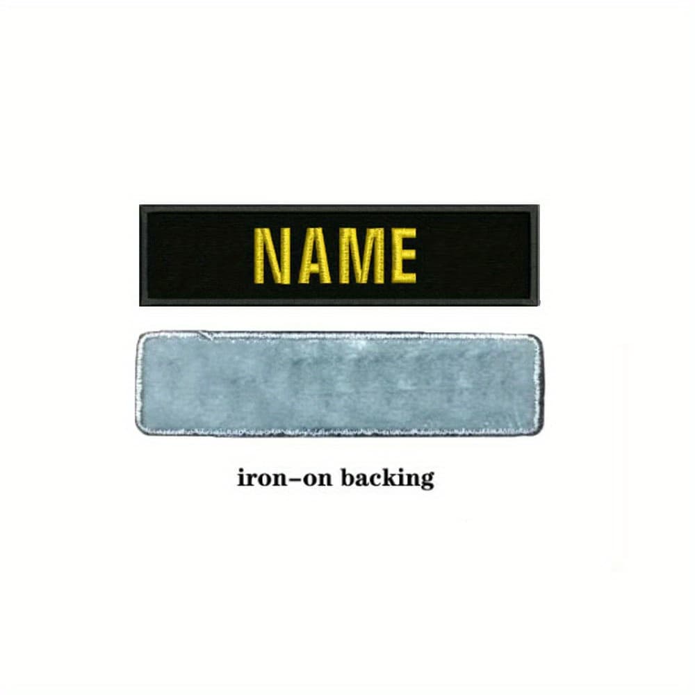 TEMU Custom Name Patches 4" X 1" Embroidered Name Tag, Iron On Patch Suit For Clothing For Men