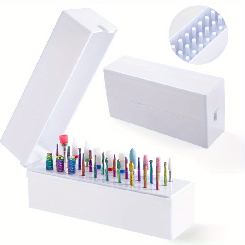 TEMU 30pcs Nail Drill Bit Set, Professional Manicure Tools, Alloy Nail Polish Head, Ceramic Nail Drill Bits-nail Tech Must Haves, For Nail Art And Salon Use With Storage Box Holiday Gifts