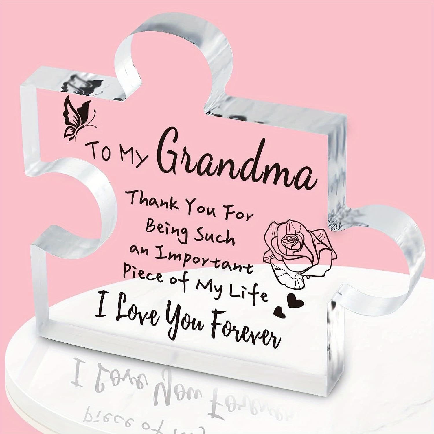 TEMU 1pc, Grandma Gifts For Grandma, Personalized Engraved Acrylic Plaque, Birthday Grandma Christmas Gifts For Grandma