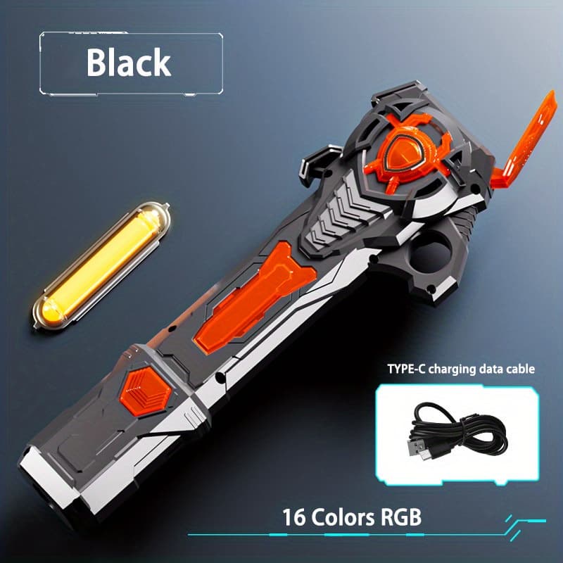 TEMU Rgb Light Up Saber With Usb Rechargeable Light Sword 16 Colors Rgb Laser Sword With Gravity Sensor Sound Effect Flashing Saber 2in 1 Flashing Stick Space Sword Light Up