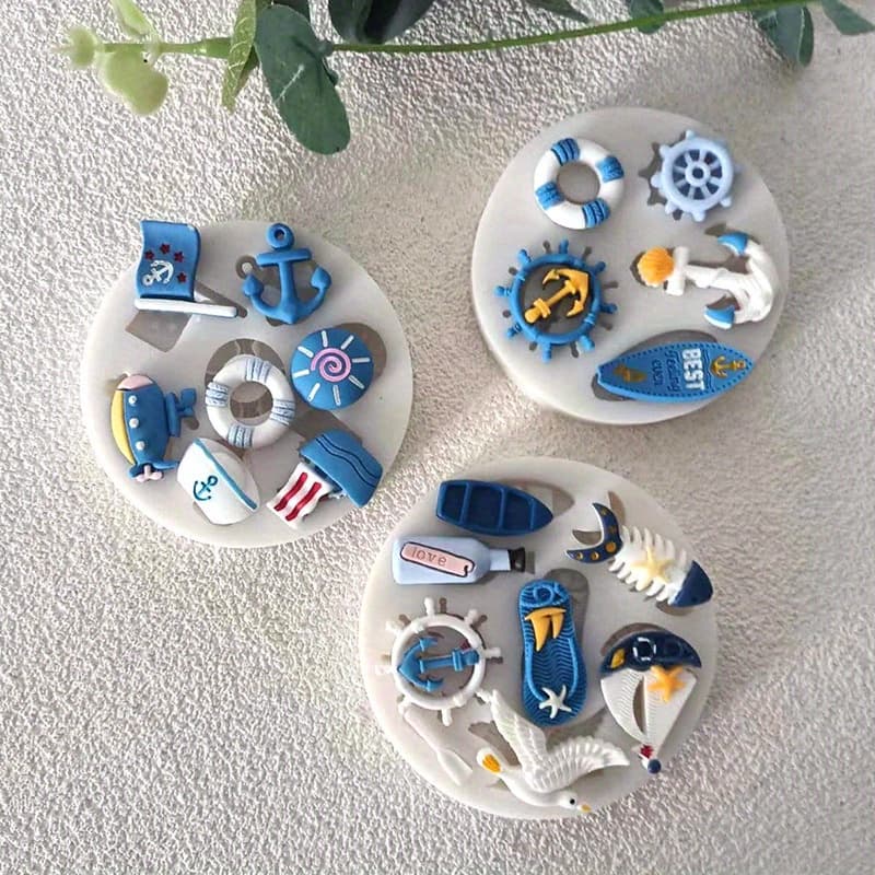 TEMU 3pcs, Sailboat Cake Decorating Molds, Bottle Chocolate Candy Silicone Molds For Cupcake Toppers, , Gum, Marzipan, Pudding, Mousse, Clay, Clay, Resin, , Soap