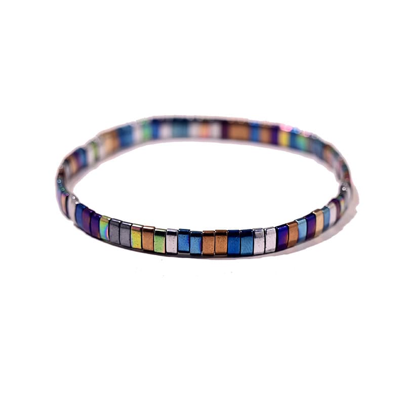 TEMU Charm Bracelets Jewelry For Women Summer Beach Handmade Hematite Adjustable Fashion Chains Jewelry Pulseras Mujer Additions