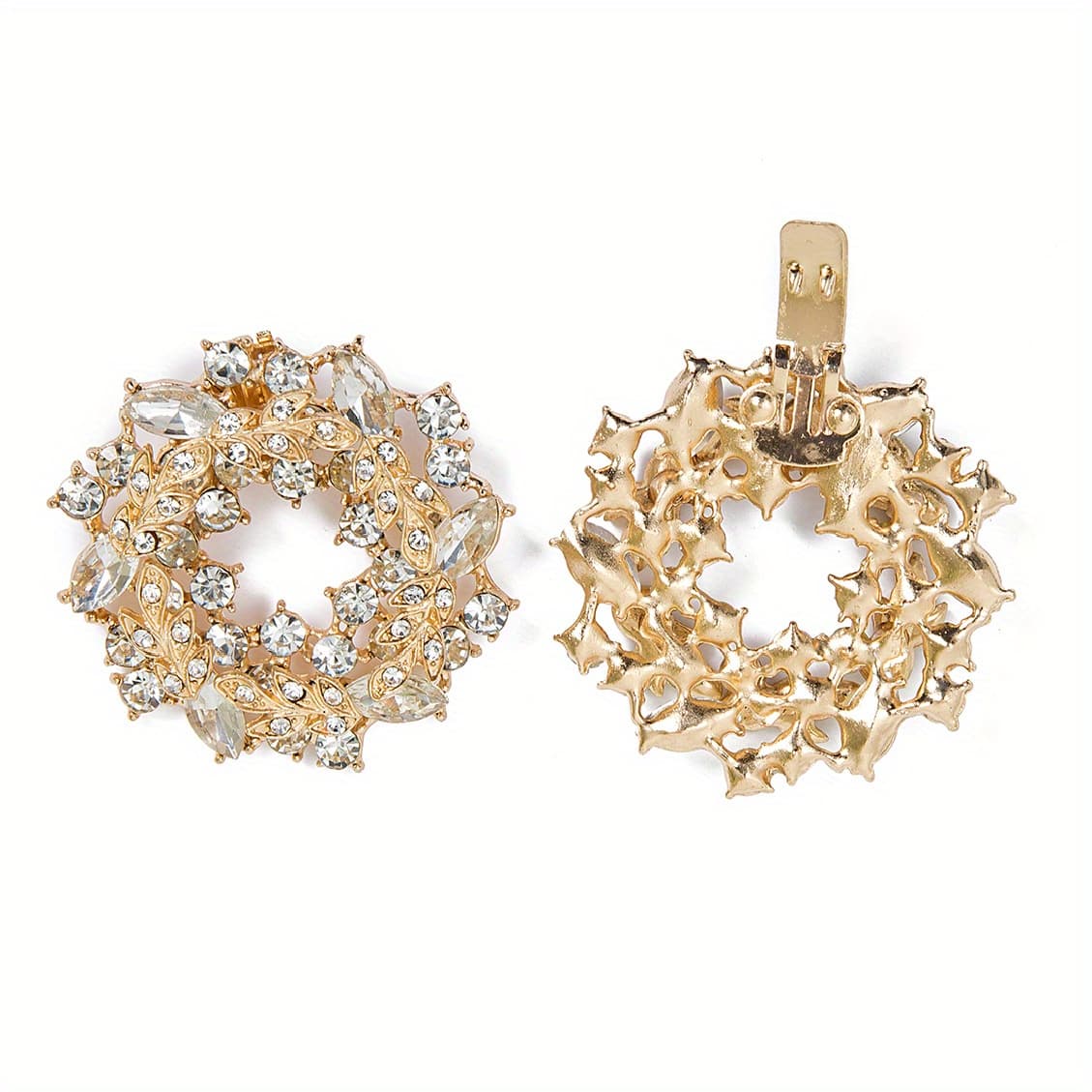 TEMU A Pair Of Decorative Shoe Clips With Rhinestones And Crystals, Perfect For Bridal Wedding Parties, Sold As A Set Of Two.