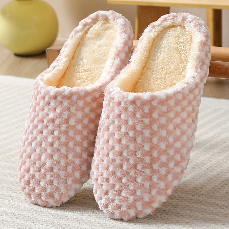 TEMU Women's Indoor Plush Lined Flat Slippers, Closed Toe Slides Shoes, House Non-slip Shoes