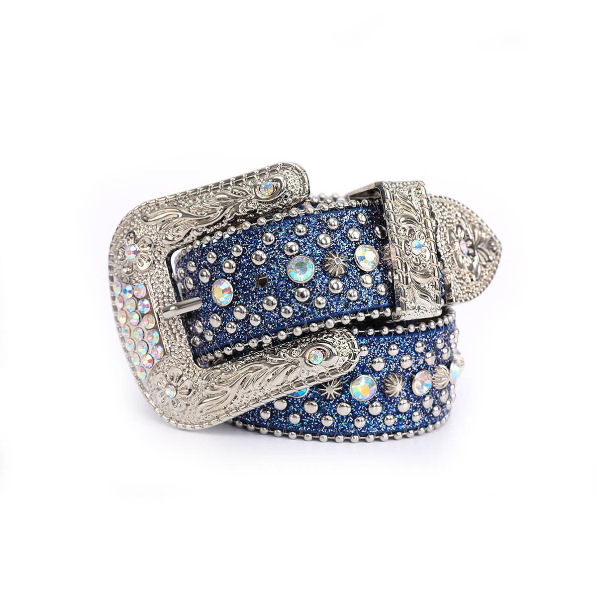 TEMU Men's And Women's Belts, Western Cowboy Style, Luxurious Belt With Sparkling Crystals