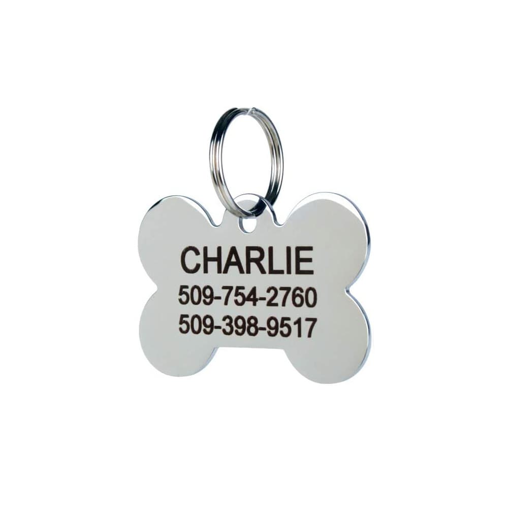 TEMU Personalized Stainless Steel Pet Id Tag - Engraved With Your Pet's Name - Durable And Stylish