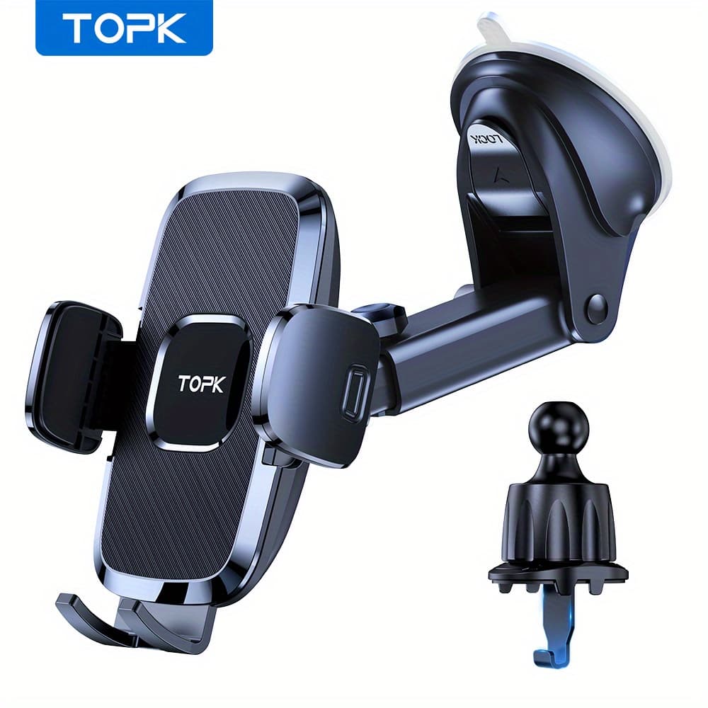TEMU Topk Phone Mount For -in-1, Cell Phone Holder Car Universal For Dashboard And Vent