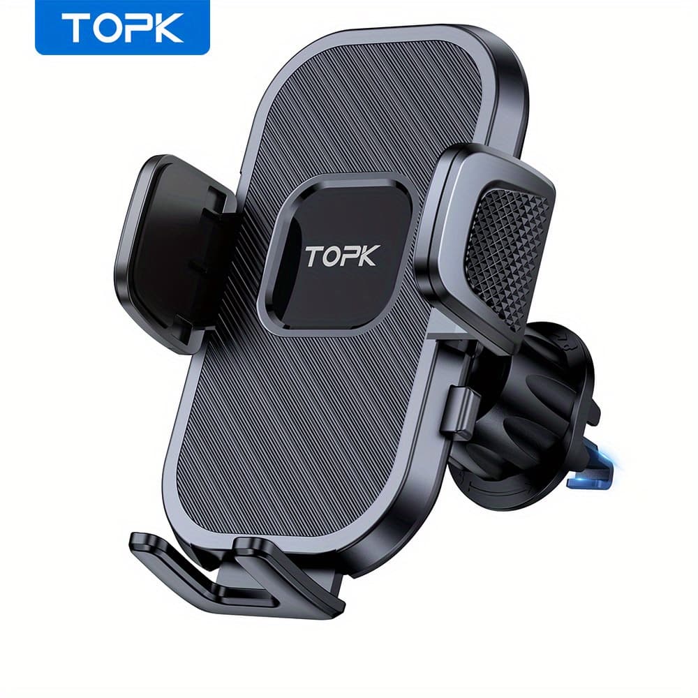 TEMU Car Phone Holder Mount, [2023 Upgraded] Topk Cell Phone Holder For Car Dashboard And Air Vent Compatible With All Smartphones