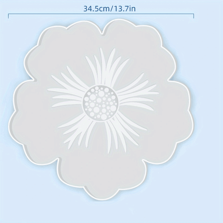 TEMU Large Resin Tray Mold And Coaster Molds For Resin Casting, Flower Shape Epoxy Resin Casting Molds For Diy, Home Decoration
