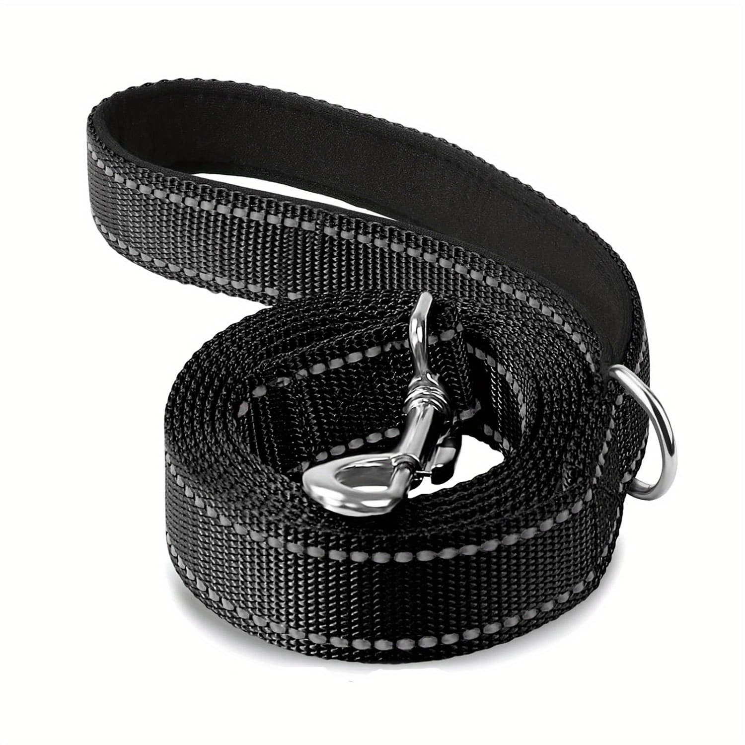 TEMU Mitooe 1pc Single Sided Reflective Dog Leash Soft Neoprene Padded Breathable 1 Inch Wide, 6ft/5ft/4ft For Medium & Large Dogs Walking And Training, Without Battery