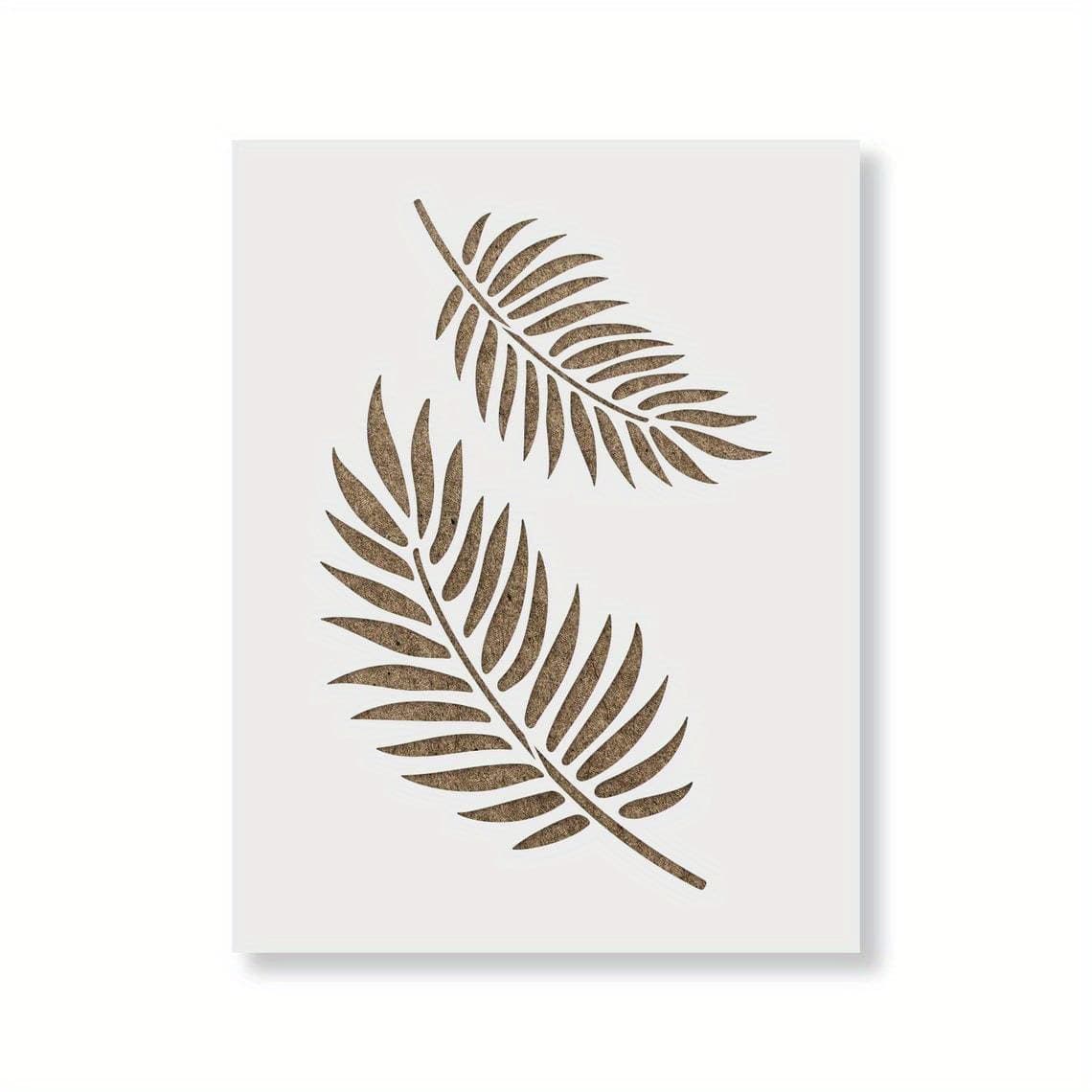 TEMU Large Reusable Palm Leaves Pattern Wall Stencil For Home Painting Decor