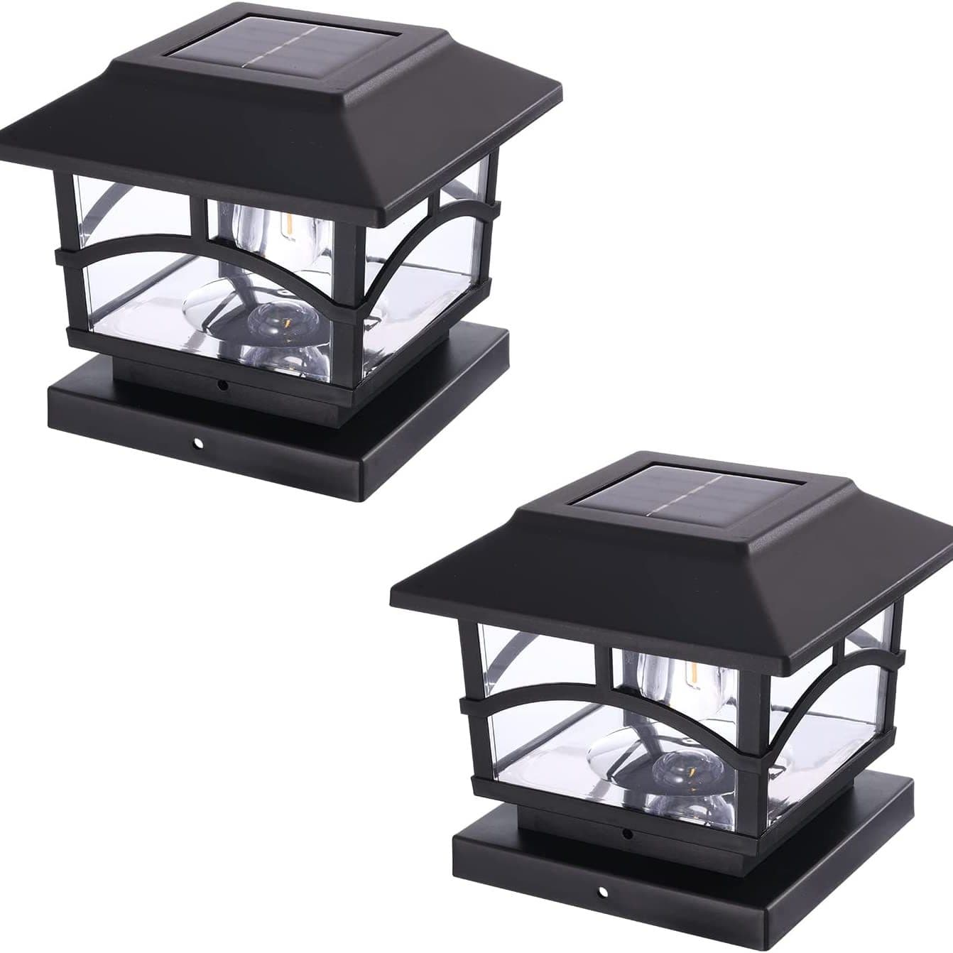 TEMU Solar Outdoor Post Light - For 4x4, 5x5, And 6x6 Posts - Bright Led Lights For Fence, Deck, Garden, Or Patio Posts - Slate Black