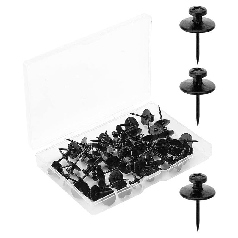 TEMU Double Headed Picture Hanging Nails, 30pcs, Black, Picture Nails, Tacks For Wall Hangings, Wall Pins For Hanging, Wall Nails For Hanging, Thumb Tacks For Wall Hanging, Picture Hangers
