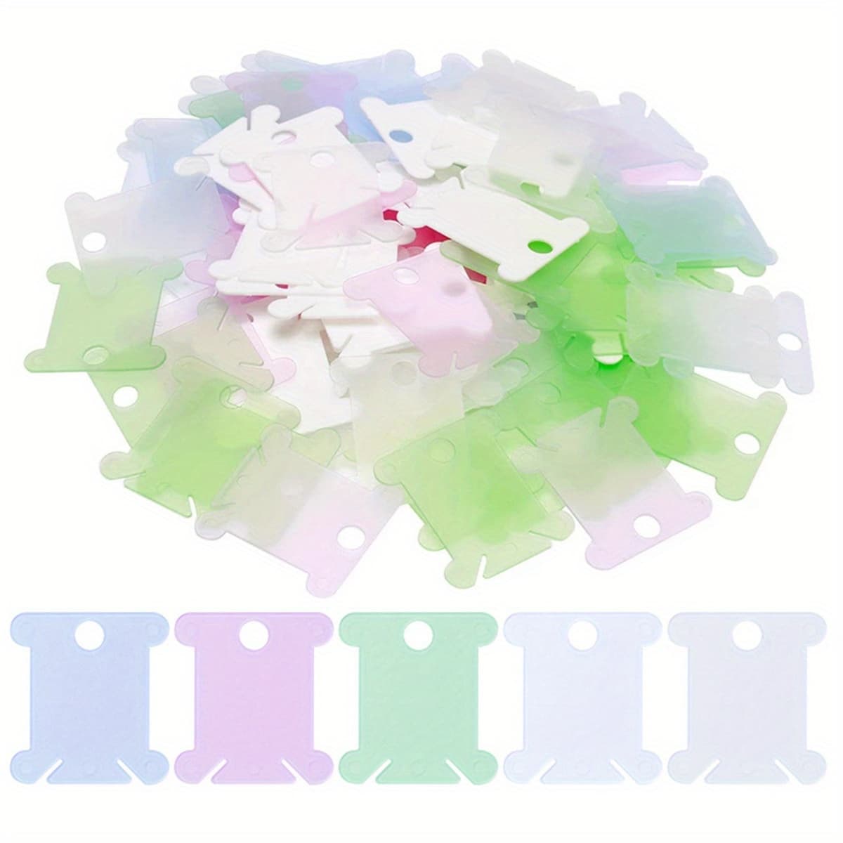 TEMU 50pcs Cross Stitch Thread Assorted Colors Thread Board, Random