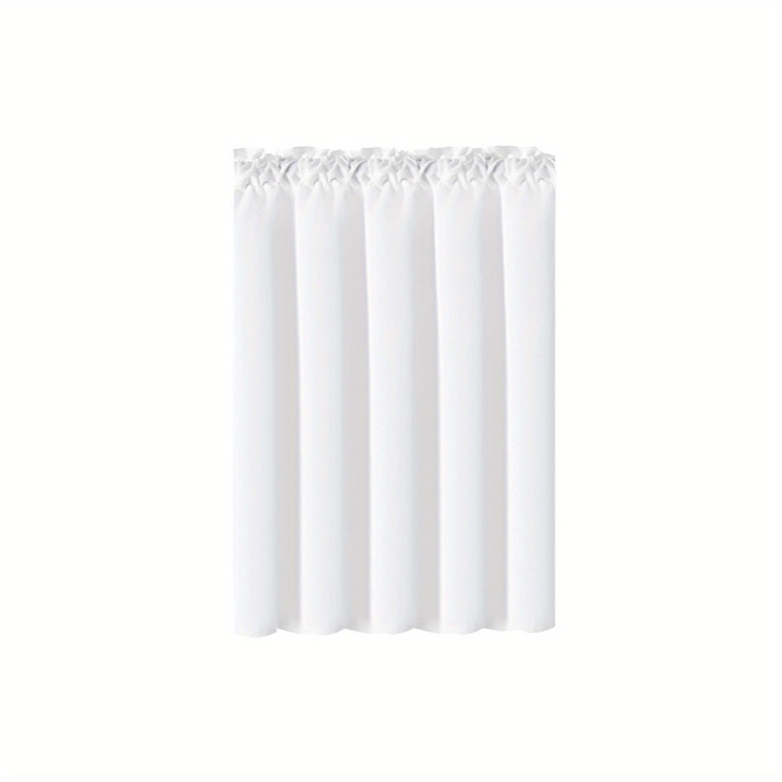 TEMU 1pc Soft Polyester White Sheer Curtains - Light Filtering, Rod For Kitchen & Bathroom Windows, Use, Machine Washable, Theme, Light Filtering Curtains | Modern Curtains | Polyester Curtains