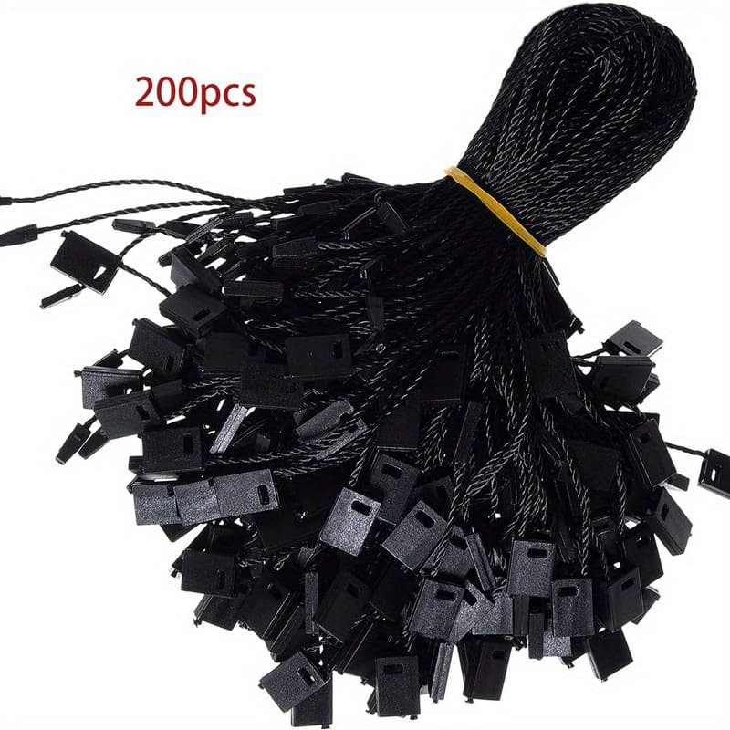 TEMU 200pcs Hang Tag String, 6.7 Inch White Nylon Snap Lock Pin Loop Plastic Tag Fastener Hook Ties Clothing Price Tag Rope