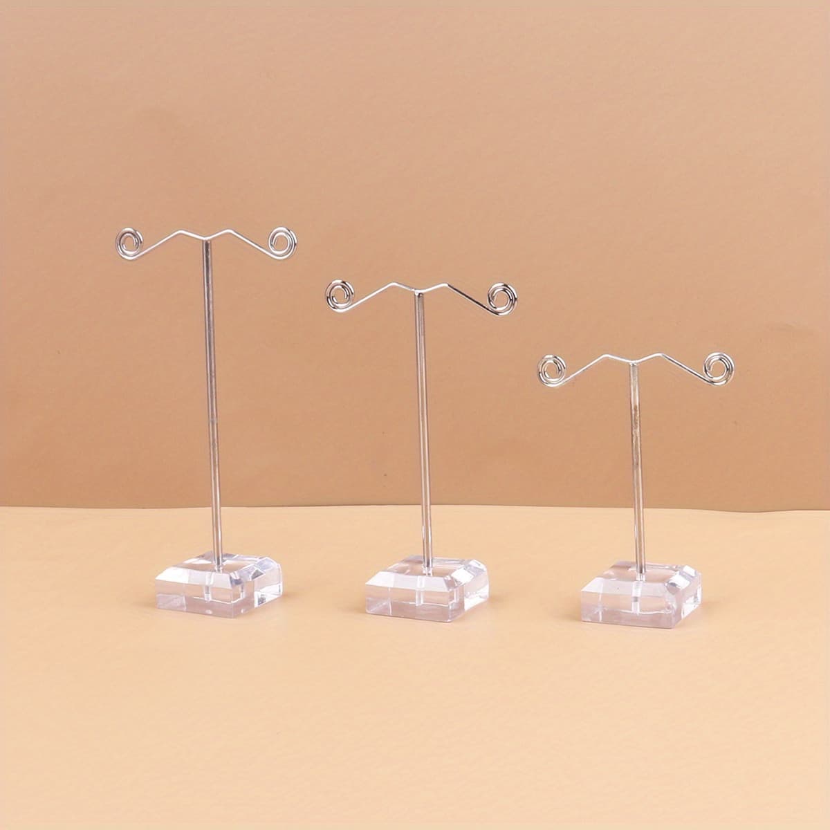 TEMU Acrylic Iron Metal Three-piece Earring Display Stand Ear Pendant Holder Stud Display Stand Storage Rack,