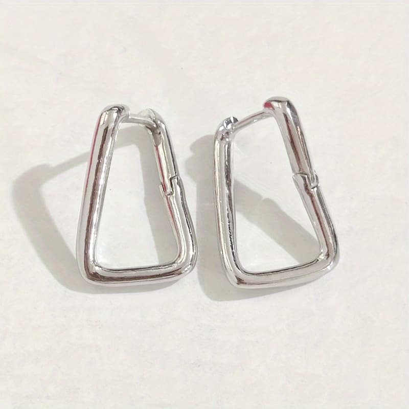 TEMU Women's Minimalist Elegant Stud Earrings - Everyday & Party Jewelry, Durable Copper Hoop Earrings For Women, Minimalist Everyday Earrings For Women