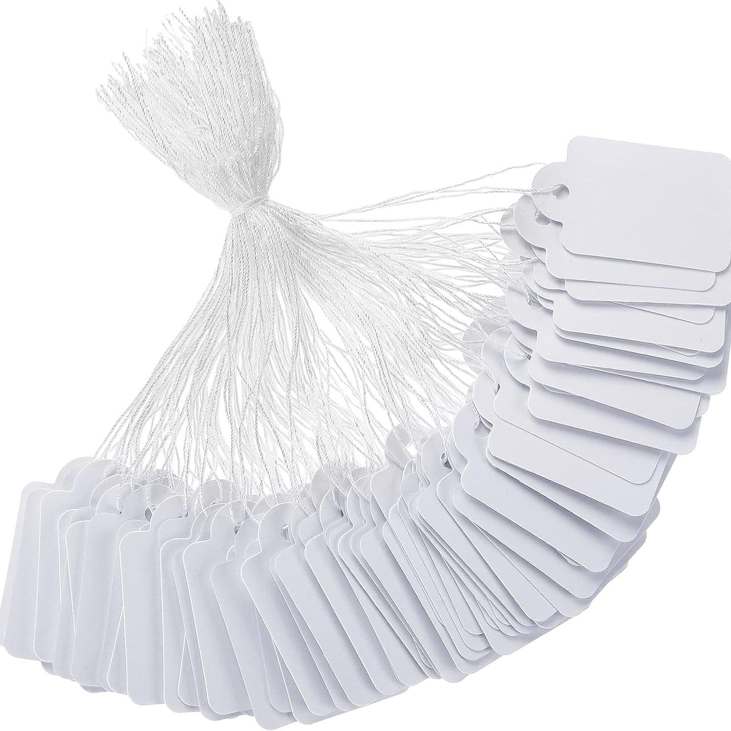 TEMU 1000pcs Price Tag Tags Gift Tags With White Rope With Rope Attached Price Tag Label Used To Display Tag Price Gift Jewelry, Clothing, 1.38 X 0.87 Inches
