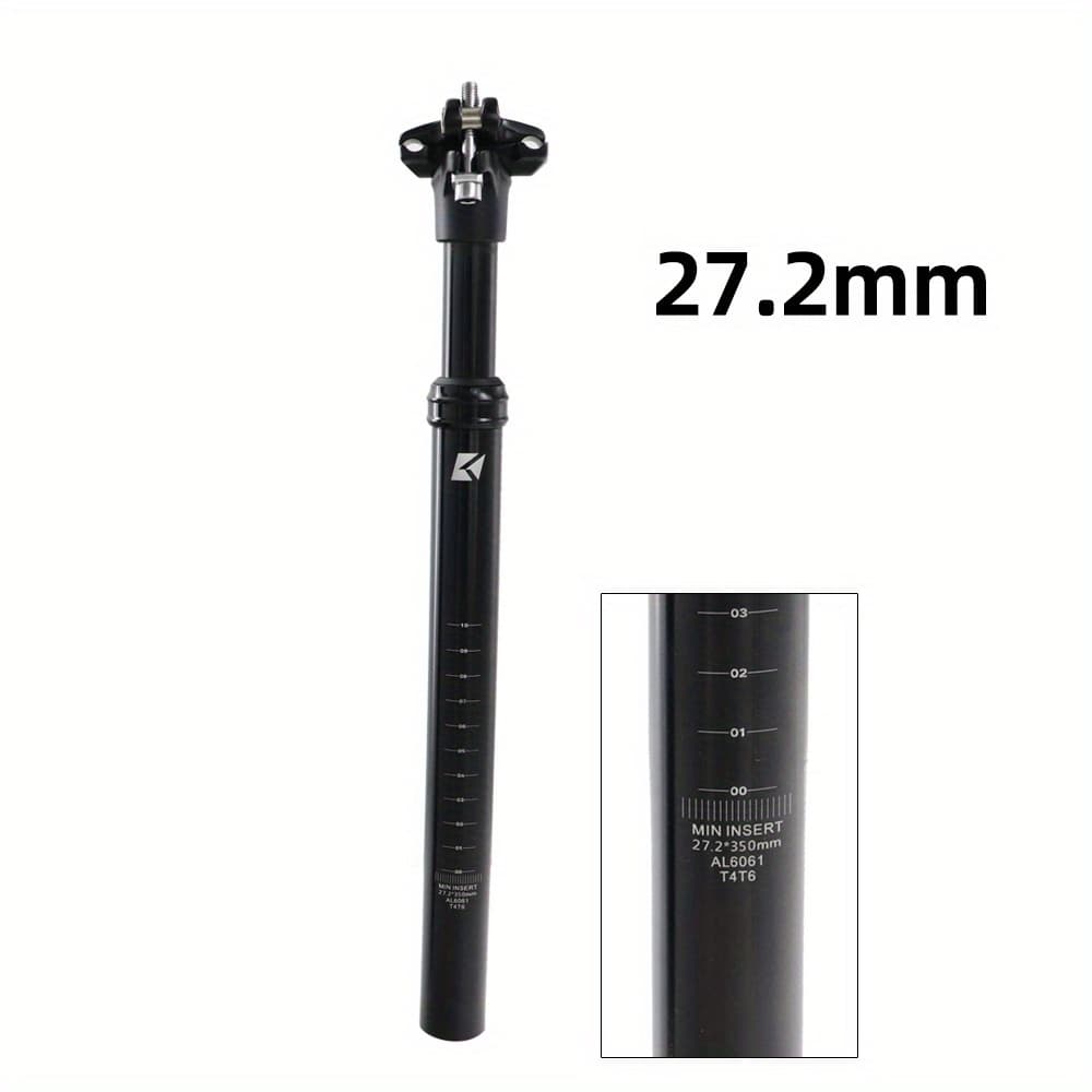 TEMU Kocevlo Aluminum Alloy Bike Seatpost - Lightweight, Adjustable Height & Angle, Shock Absorber For Mtb And Road Bicycles
