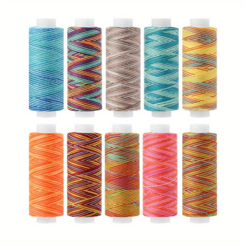 TEMU Diy Handmade Cross Stitch 402 Sewing Thread 300 Yards Colorful Thread Sewing Thread Household 10-color Set