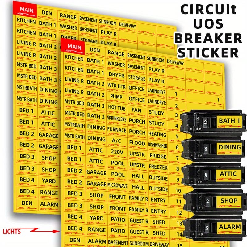 TEMU Circuit Breaker Sticker, 129pcs/set, Label Fuse Box Identification Reminder Sticker Stickers Convenient Identification Stickers