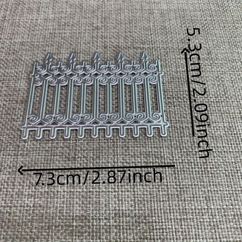 TEMU Diy Scrapbooking Decorative Die Cutting Template Mold - Lace Fence Decoration Metal Cutting Dies Stencils