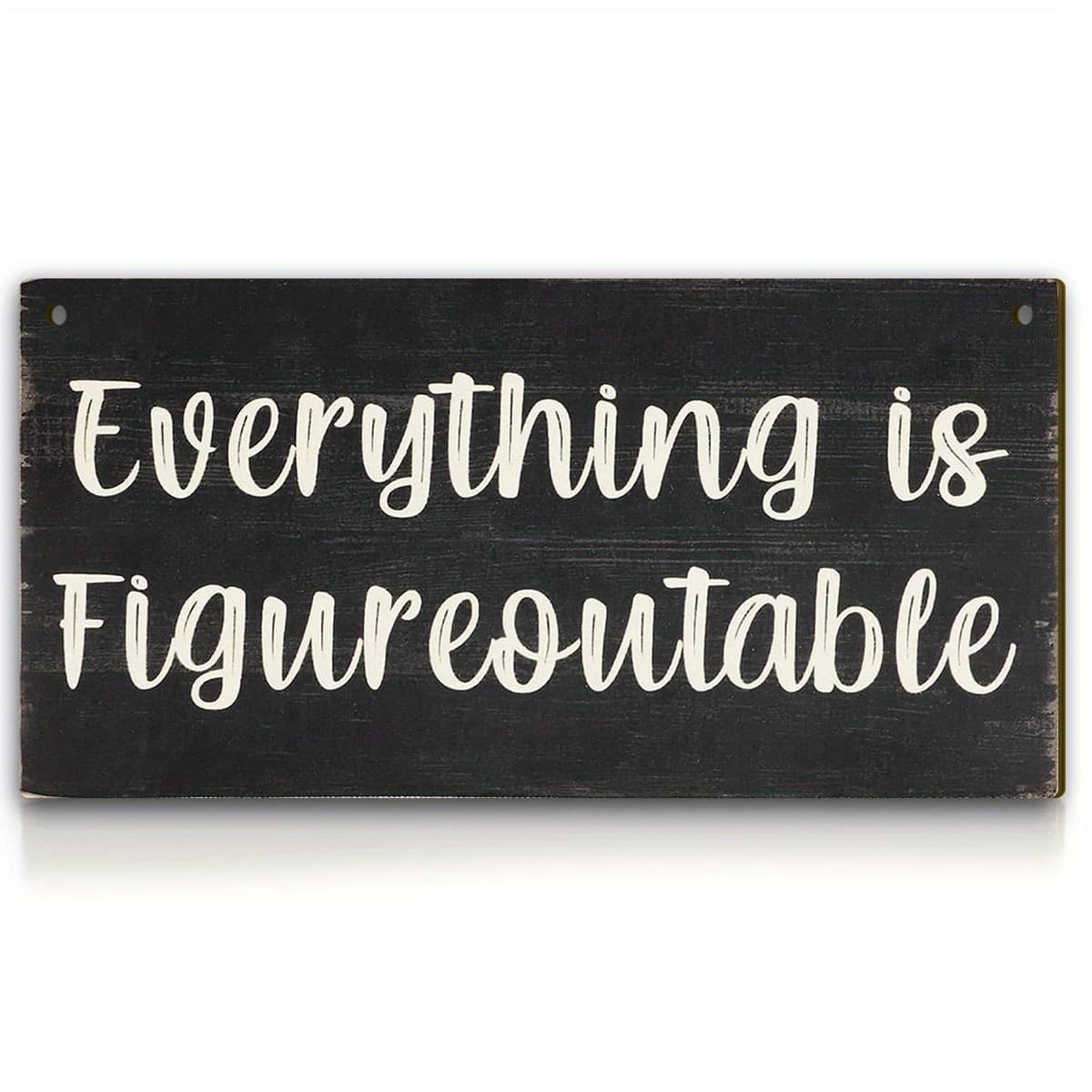 TEMU Everything Is Figureoutable Wall Sign - Handmade Farmhouse Inspirational Wood Sign - Teacher Gift - Rustic Wall Decor