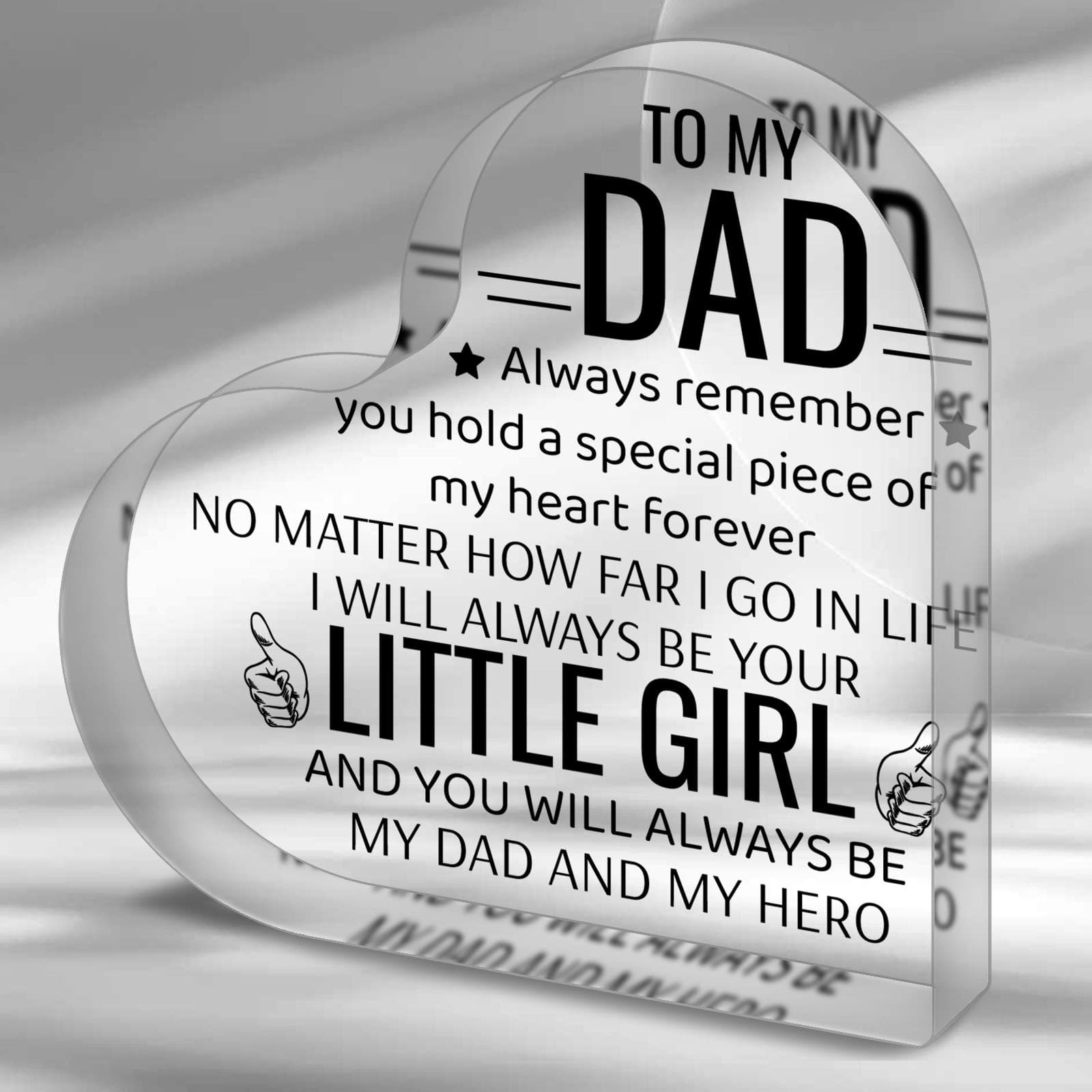 TEMU 1pc Acrylic Heart-shaped Plaque, Dad Gift From Daughter & Son, Best Dad Ever, Fathers Day Present, Birthday Gift For Dad, Vintage Style, For Home Office Living Room Decor