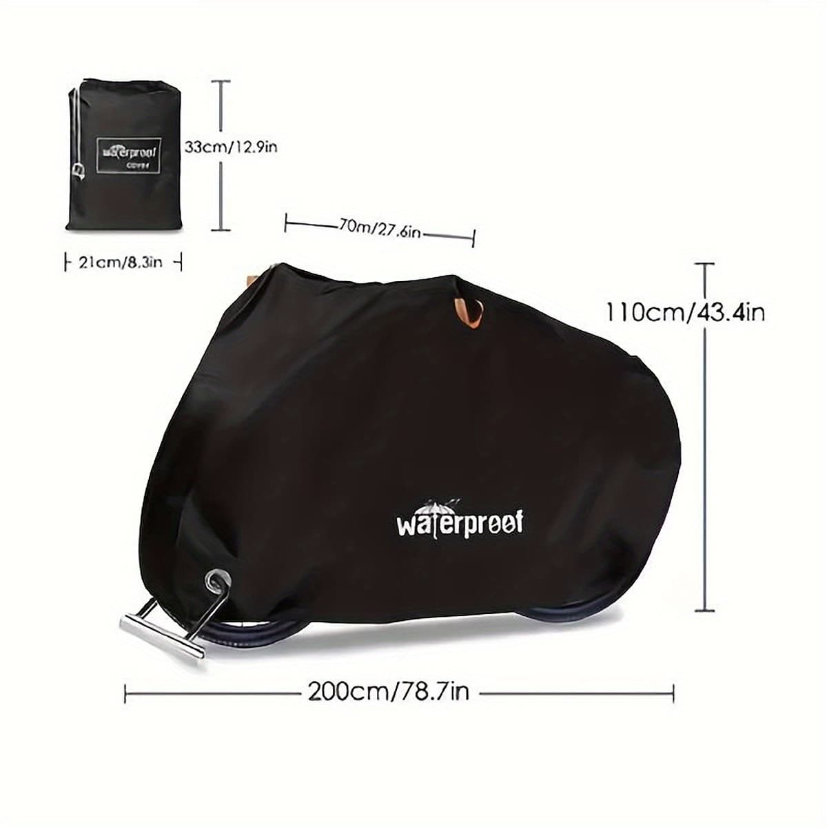 TEMU Motorcycle Covers, Heavy Duty 210d Waterproof Uv Protective Tear Proof Motorbike Cover With Safety Cloth Lock Holes Design