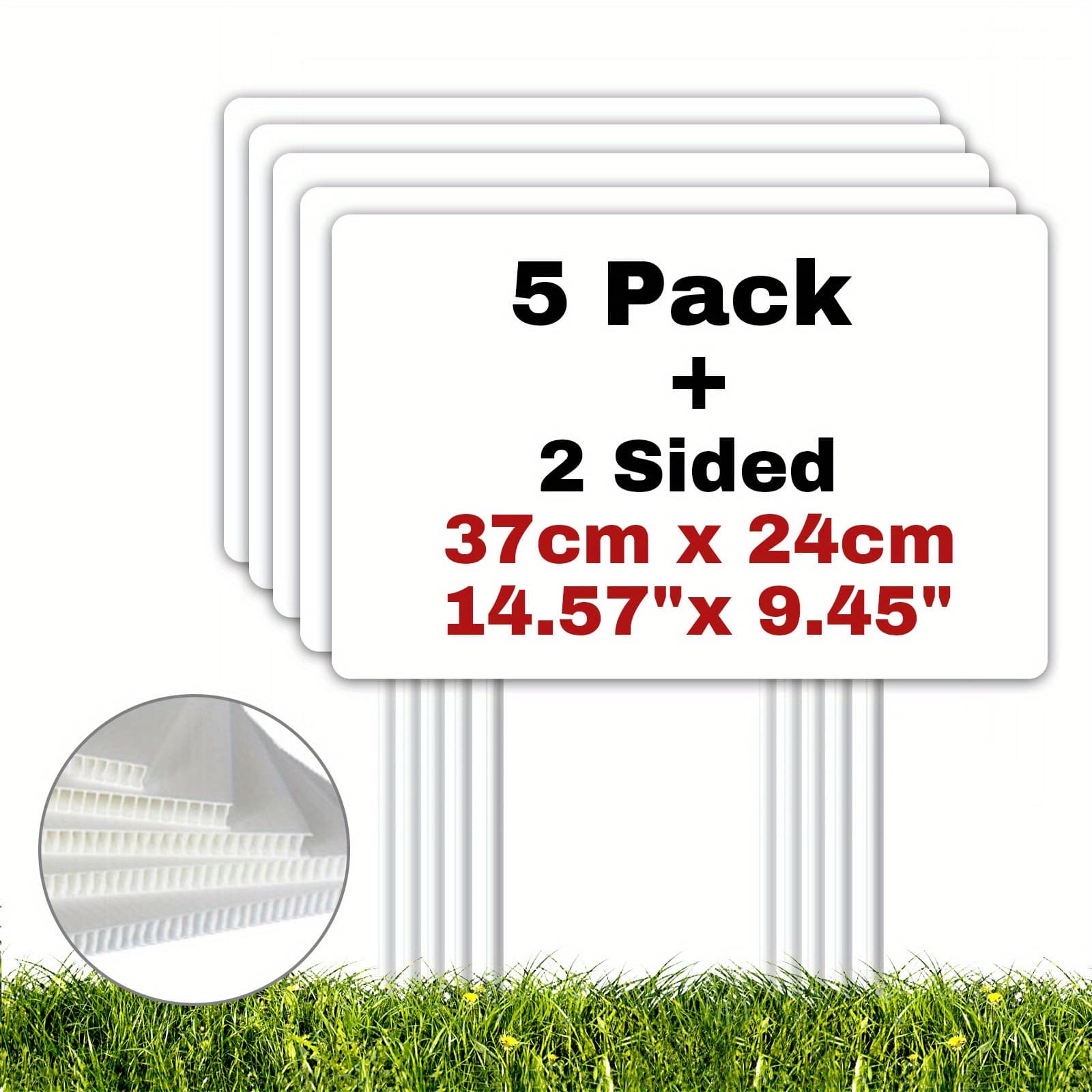 TEMU Set Of 5 Hollow Board Signs With Stakes - Waterproof Signs For , Outdoor Parties, Weddings, Parking Directions, Holiday Decorations, No Electricity Required