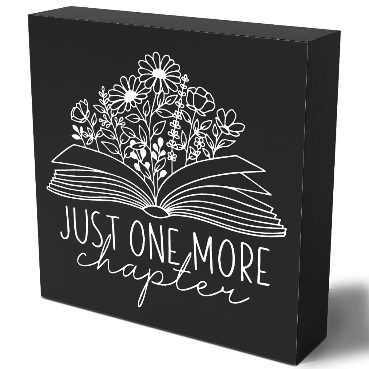 TEMU 1pc Just Sign - Book Lover Desk Decor Wooden , Home Bedroom Wooden Box Decoration 5" X 5"