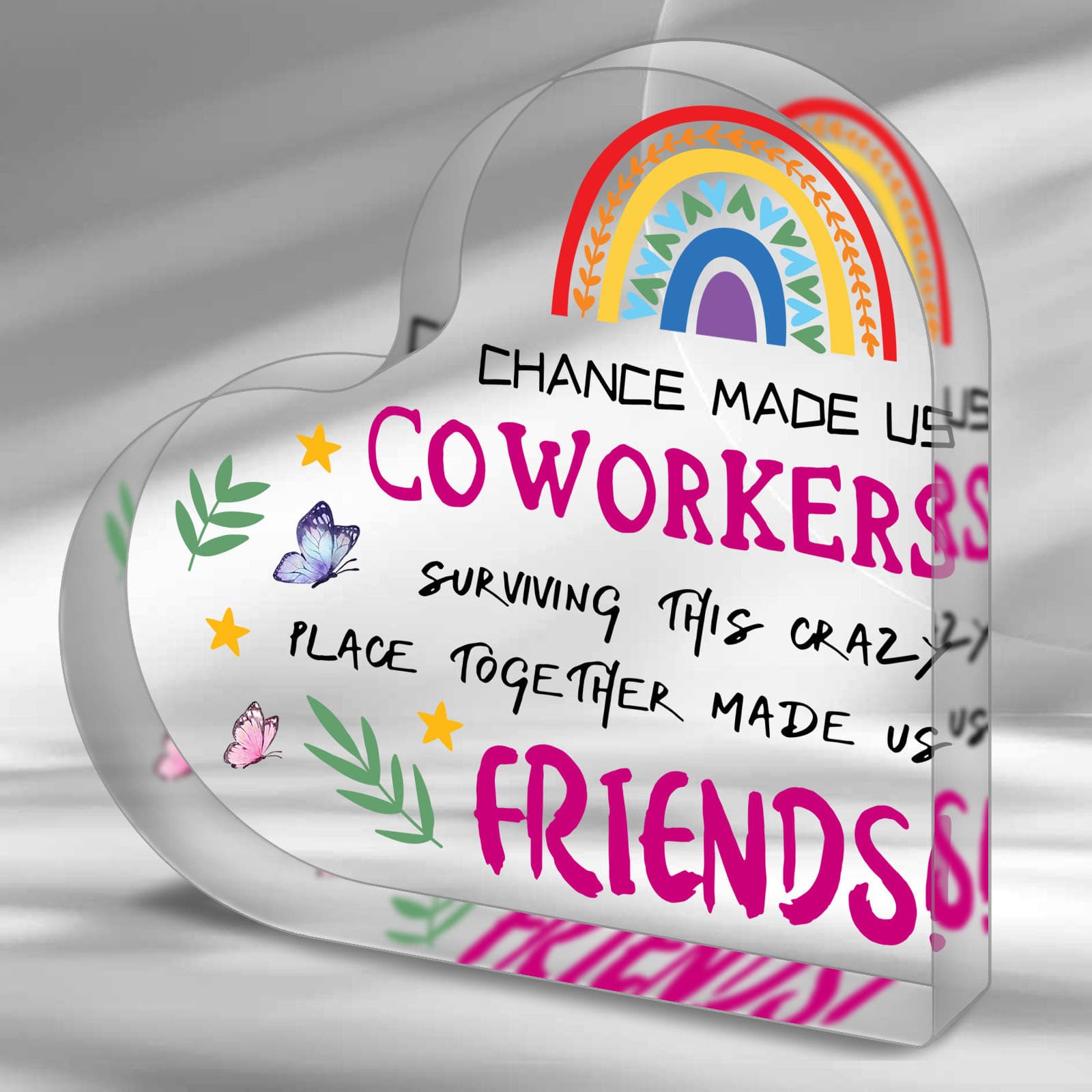 TEMU 1pc Thank You Gift For Women Men, Heart Shaped Acrylic Plaque Appreciation Gifts Ornaments Plaque Thanksgiving Presents For Friend Family Coworker