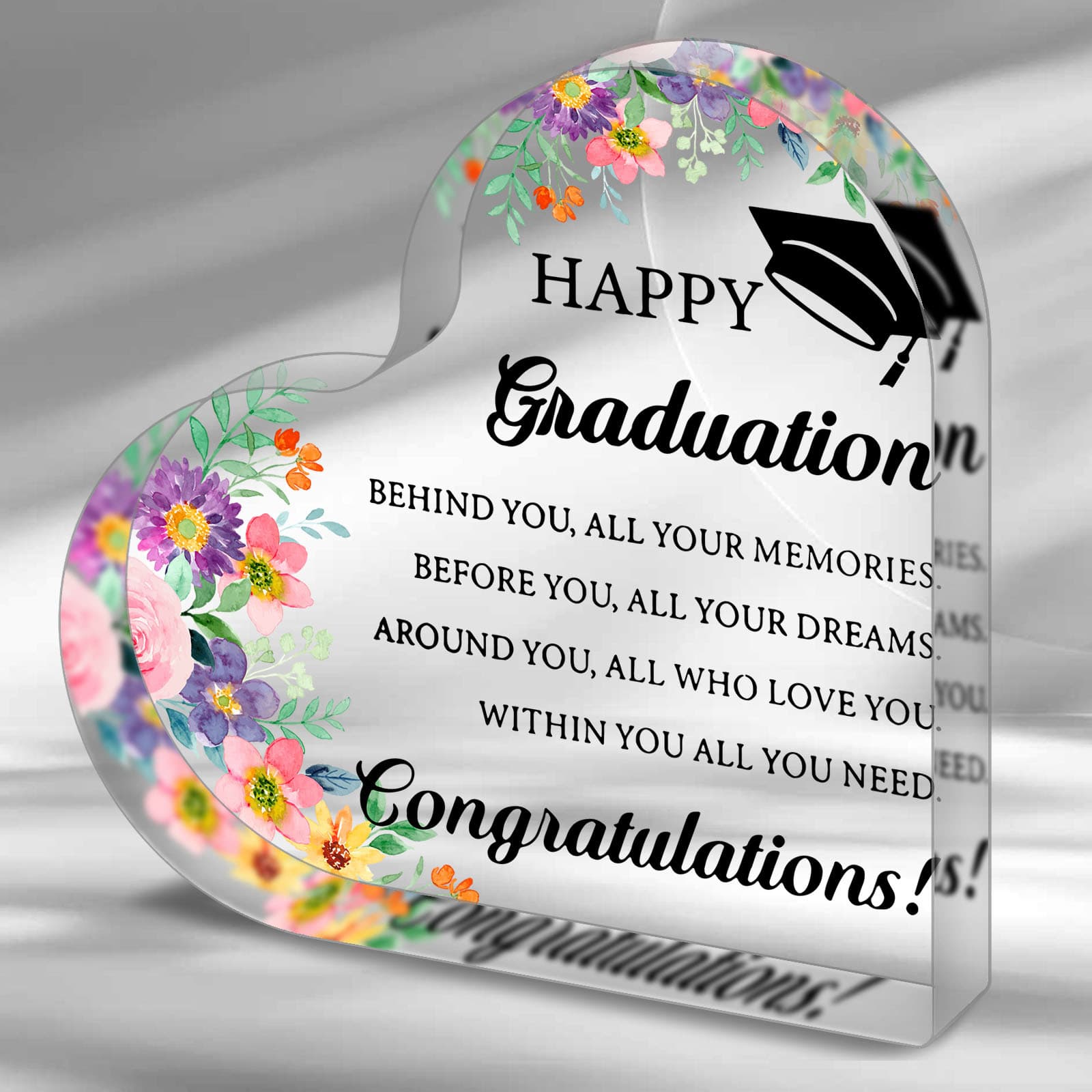 TEMU 1pc 2024 Graduation Inspirational Acrylic Gifts For Women Gifts Class Of 2024 Graduation Gifts University College Middle High School Graduate Souvenir For Students Brave Acrylic Gifts (colorful)
