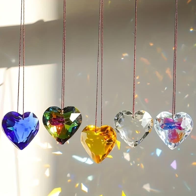 TEMU 5pcs Shaped Suncatcher For Window - And Chandelier Pendant For Home And Car Decor - Perfect Gift For Girls, Weddings, And Thanksgiving