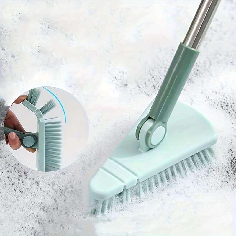 TEMU Triangle Floor Brush, Long Handled Hard Bristled Brush, Wall Corner Brush, Ceramic Tile Floor Brush, Bathroom Cleaning, Bathroom Brush, Floor Brush