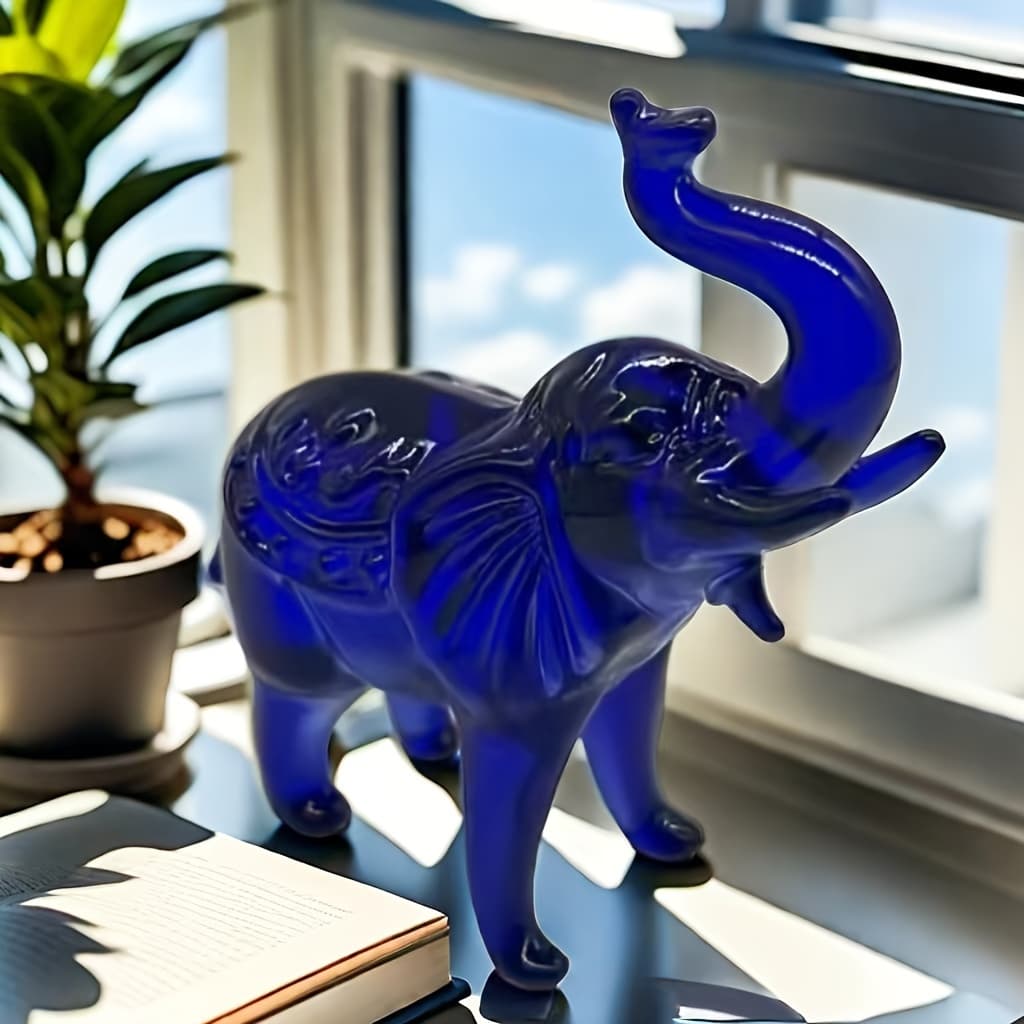 TEMU 1pc Elephant New Crystal Elephant Ornament Living Room Office Crystal Crafts Opening Housewarming Gift