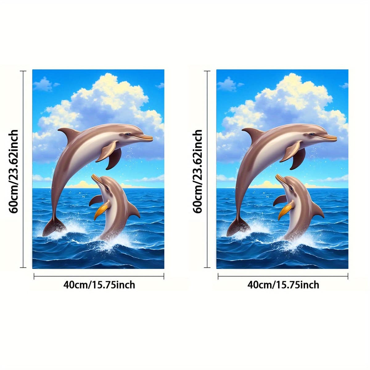 TEMU 1pc Or 2pcs, Towel, Single-sided Print, Rectangular 40×60cm, Cartoon-style 2d Dolphin Pattern, Soft, Comfortable, Durable, And , Suitable For Sports Competitions, Athletic , Homes, And Schools