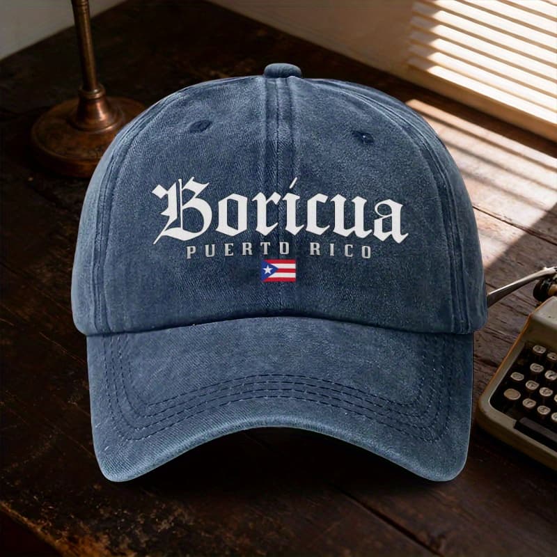 TEMU 1pc Of "puerto " Washed Baseball , An Adjustable Hat Suitable For All . A Must-have , Ideal As A Gift For Outdoor Leisure And Streetwear Styles. Versatile And , It Showcases Your !