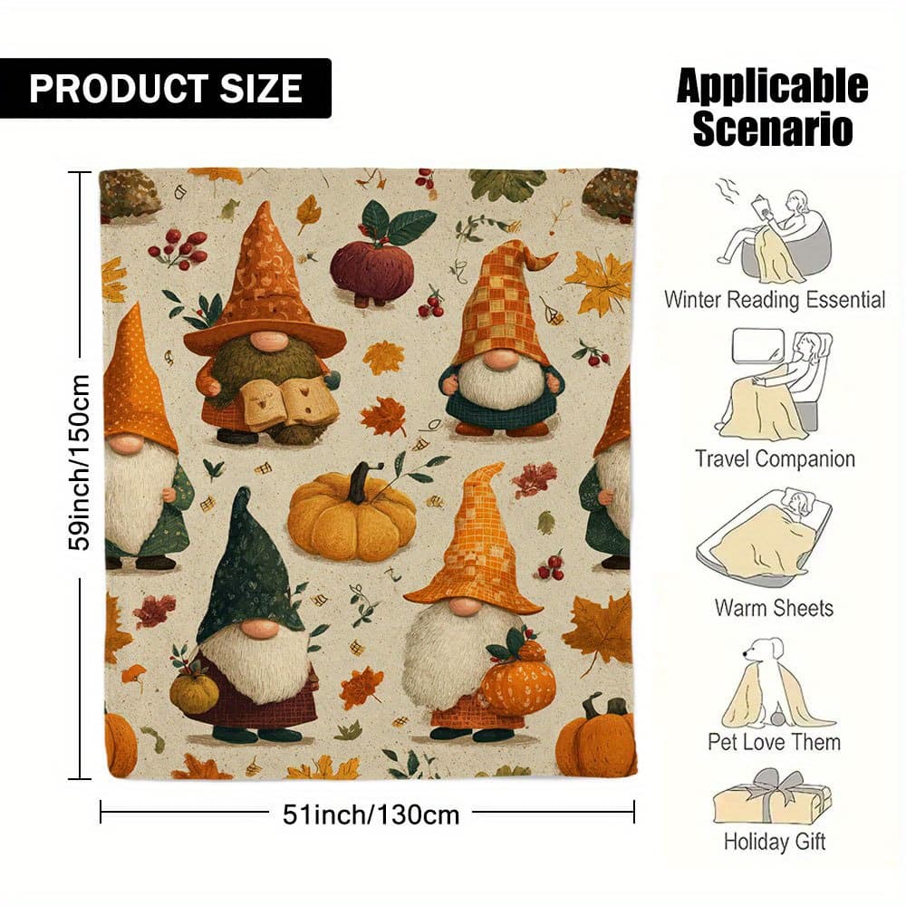 TEMU 1pc Warm Printed Flannel Throw Blanket - Suitable For Bed, Sofa, Floor, And Office - The Perfect Comfortable Experience For All
