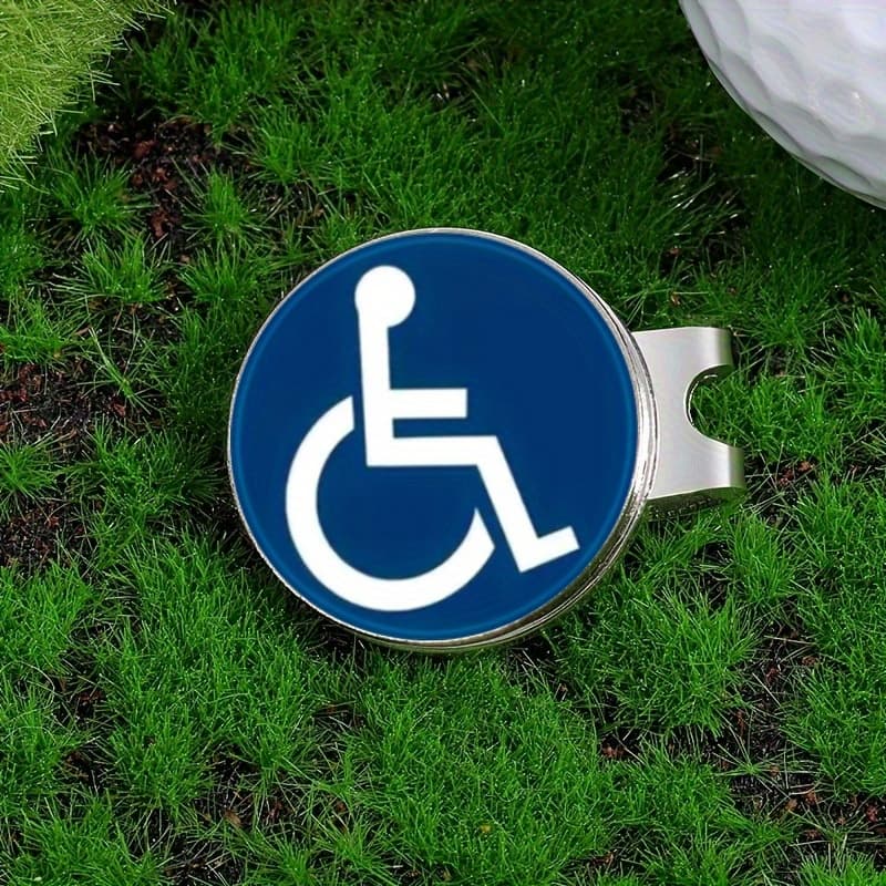 TEMU 1pc Magnetic Wheelchair Access Symbol & Golf Ball Marker - Magnetic Suitable For Golfers, Iron Hat/ Clip For Course Etiquette, Quick- Sign The Course ( Accessory)