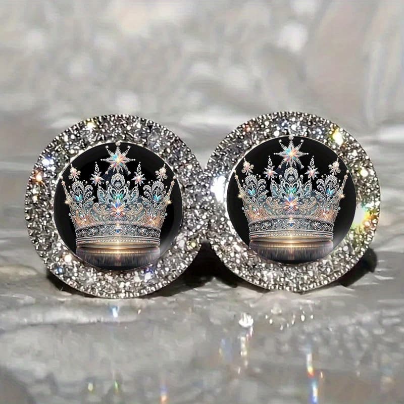 TEMU Shining And Crowns, Clear Earrings, Exquisite And Jewelry For Fashionable Wear, Ideal Gifts And Trendy