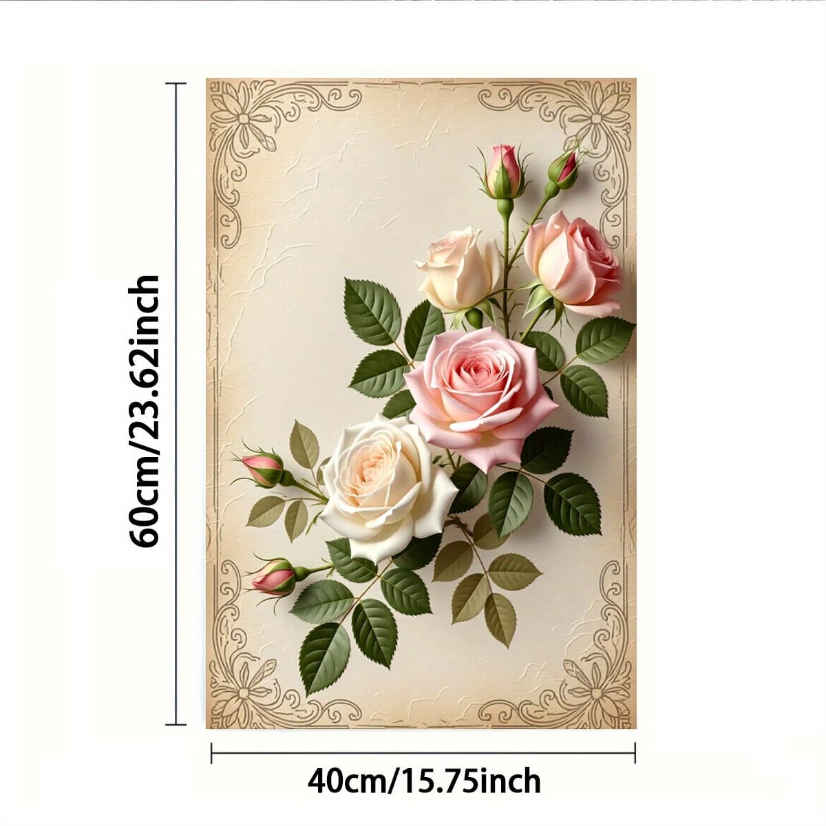 TEMU 2d Flat, 1pc Or 2pcs, Towel, Single-sided Print, Rectangular 40×60cm, Oil Painting-style Rose 2d Pattern, Soft, Comfortable, Durable, And , Suitable For Sports Competitions, , , Home, And Campus